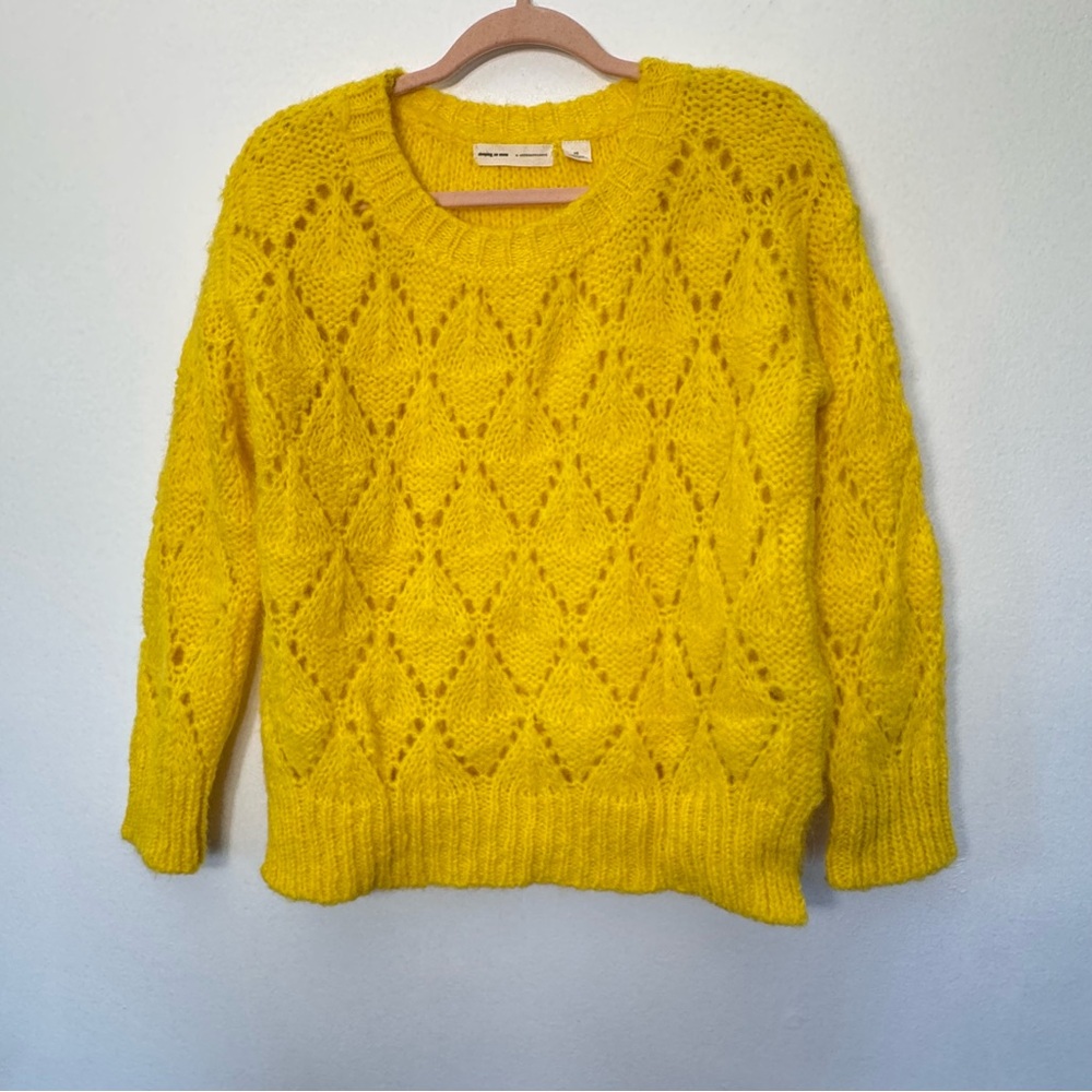 Anthropologie Yellow Crew Neck Sweater